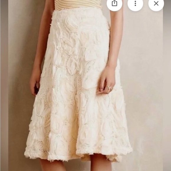HD in Paris Dresses & Skirts - Anthropologie HD in Paris Petaluma rosette cream A-Line Skirt